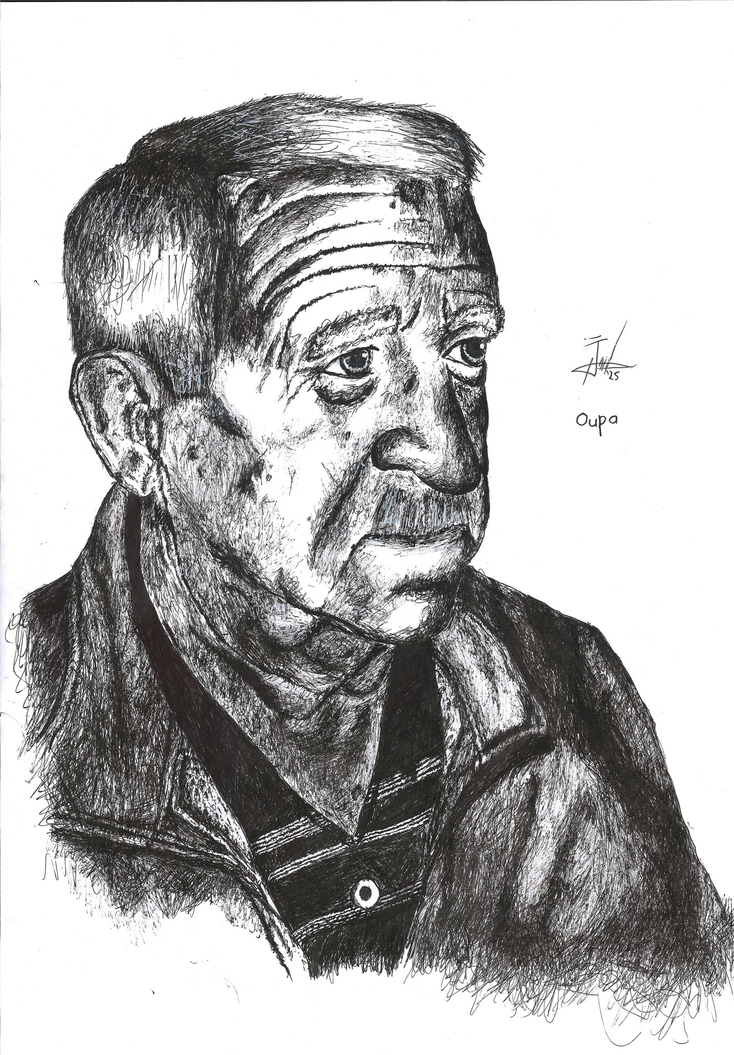 2025 Prize winning student artwork: 'Oupa' by Andre Terblanche